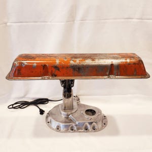 Chevy Valve Cover Desk Lamp. Vintage Automotive Decor, Chevy, Man Cave, Car Part Art, Metal Art, Hot Rod, Rat Rod, Industrial Decor.