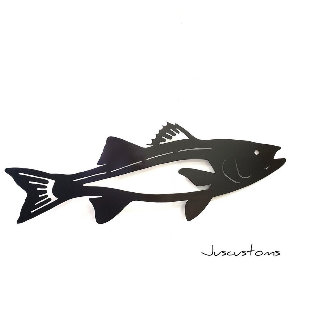 Striped Bass Wall Art 20 & 30 Hand Made Metal Sign, Metal Wall Art