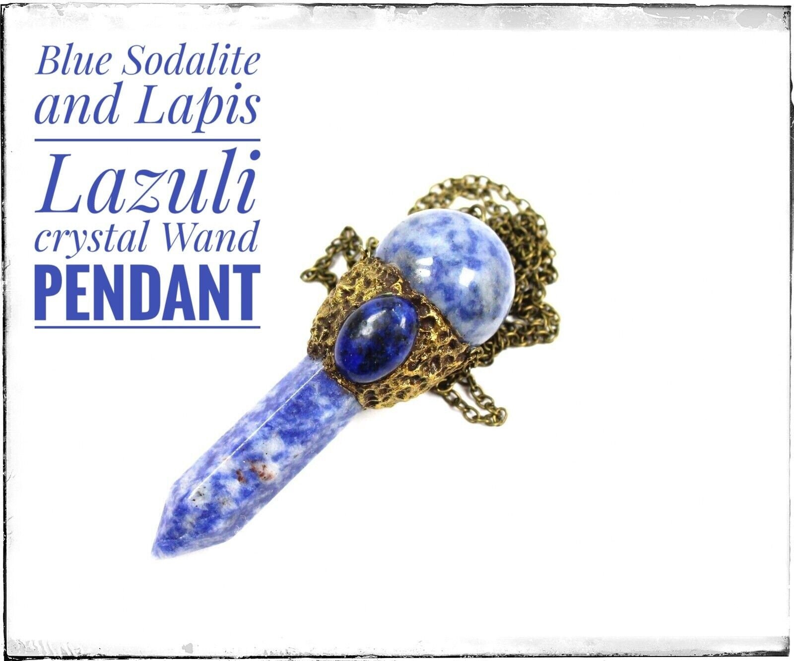 Healing Wand – Lapis Lazuli and Clear Quartz – Enchanted Cottage