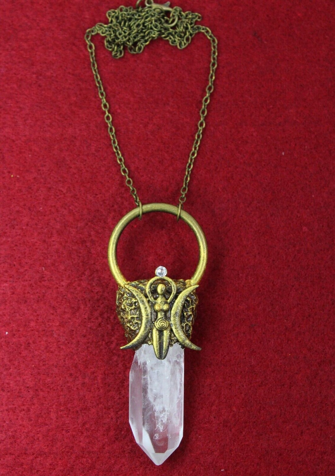 Goddess Pendant, Lemurian Quartz Goddess Pendant, Goddess Jewellery, Goddess Crystal Necklace