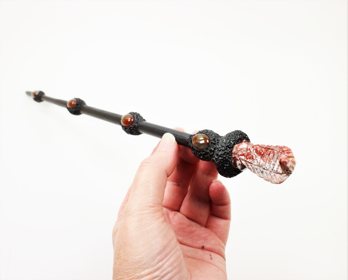 Snake Wand King Cobra Crystal wand Carnelian and Soap Etsy