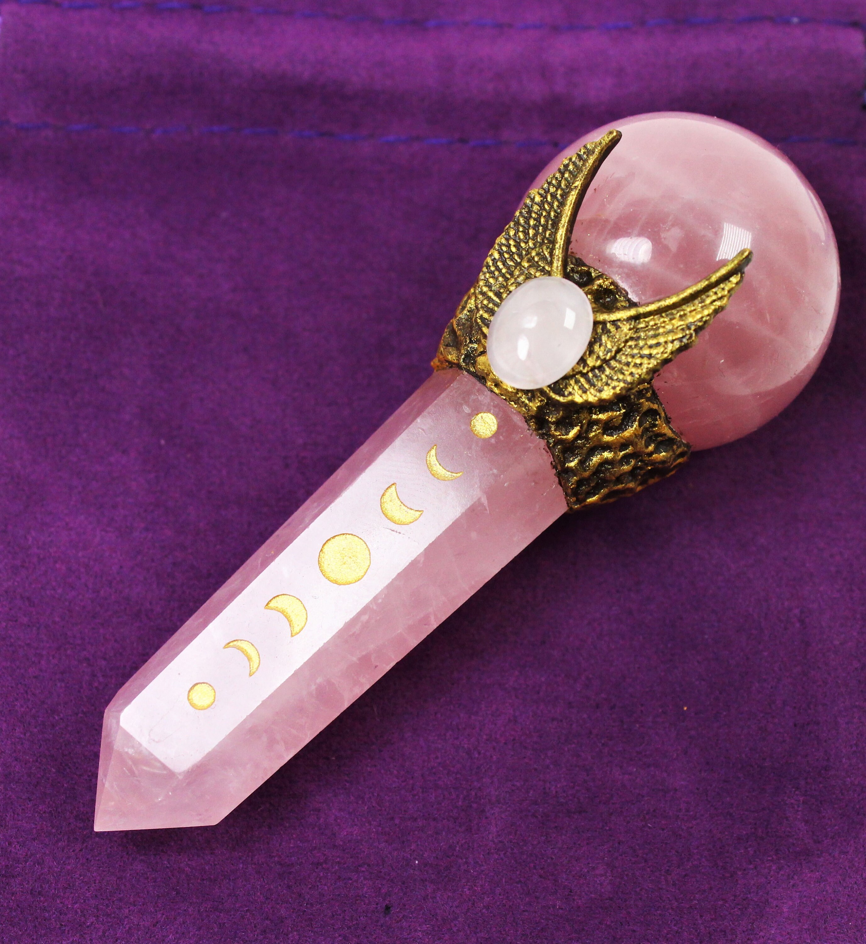 Celestial Crystal Wand Angel Celestial Wand Rose Quartz Etsy UK