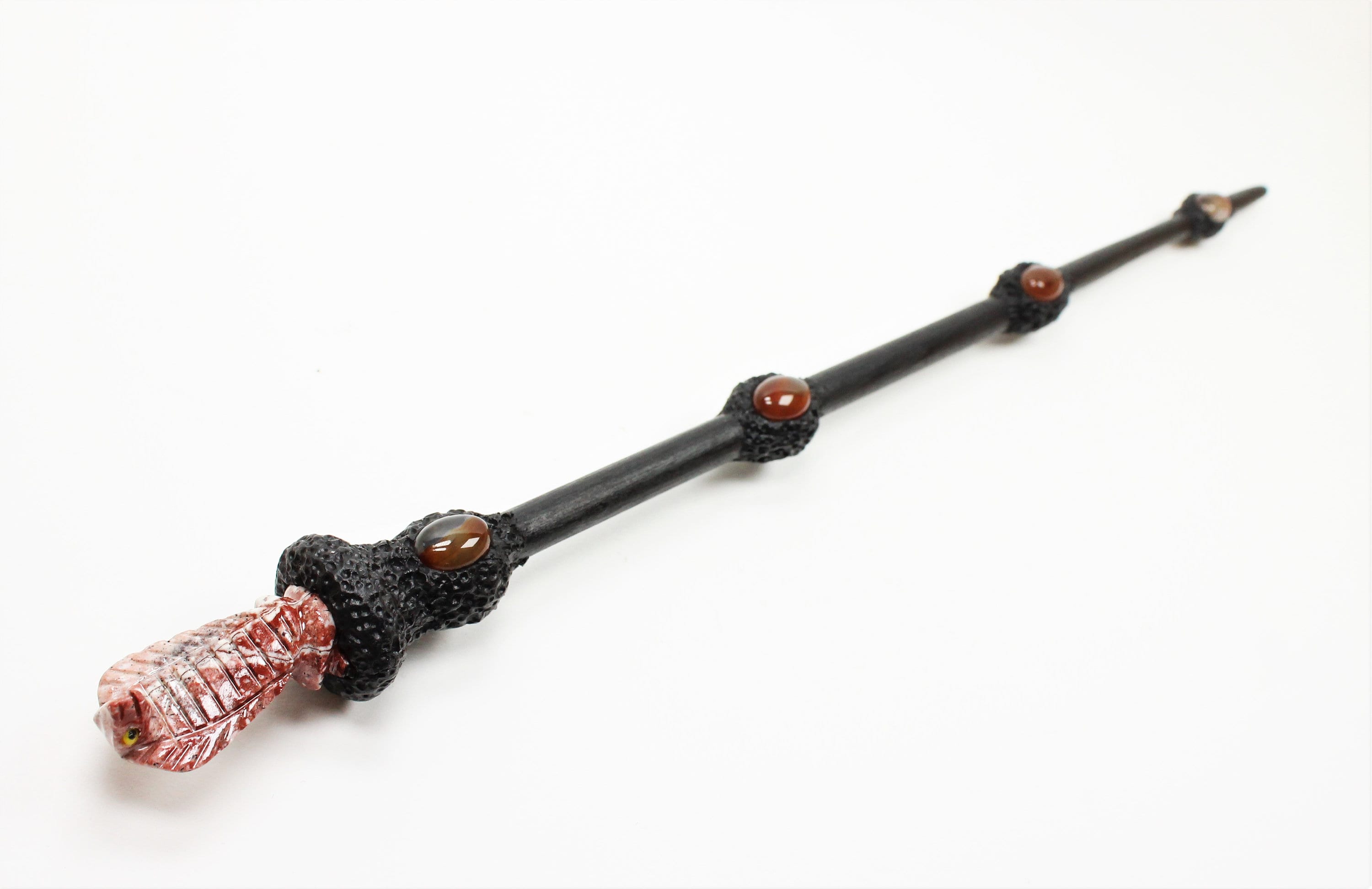 Cobra Crystal wand Carnelian and Soap stone snake wand magic Etsy