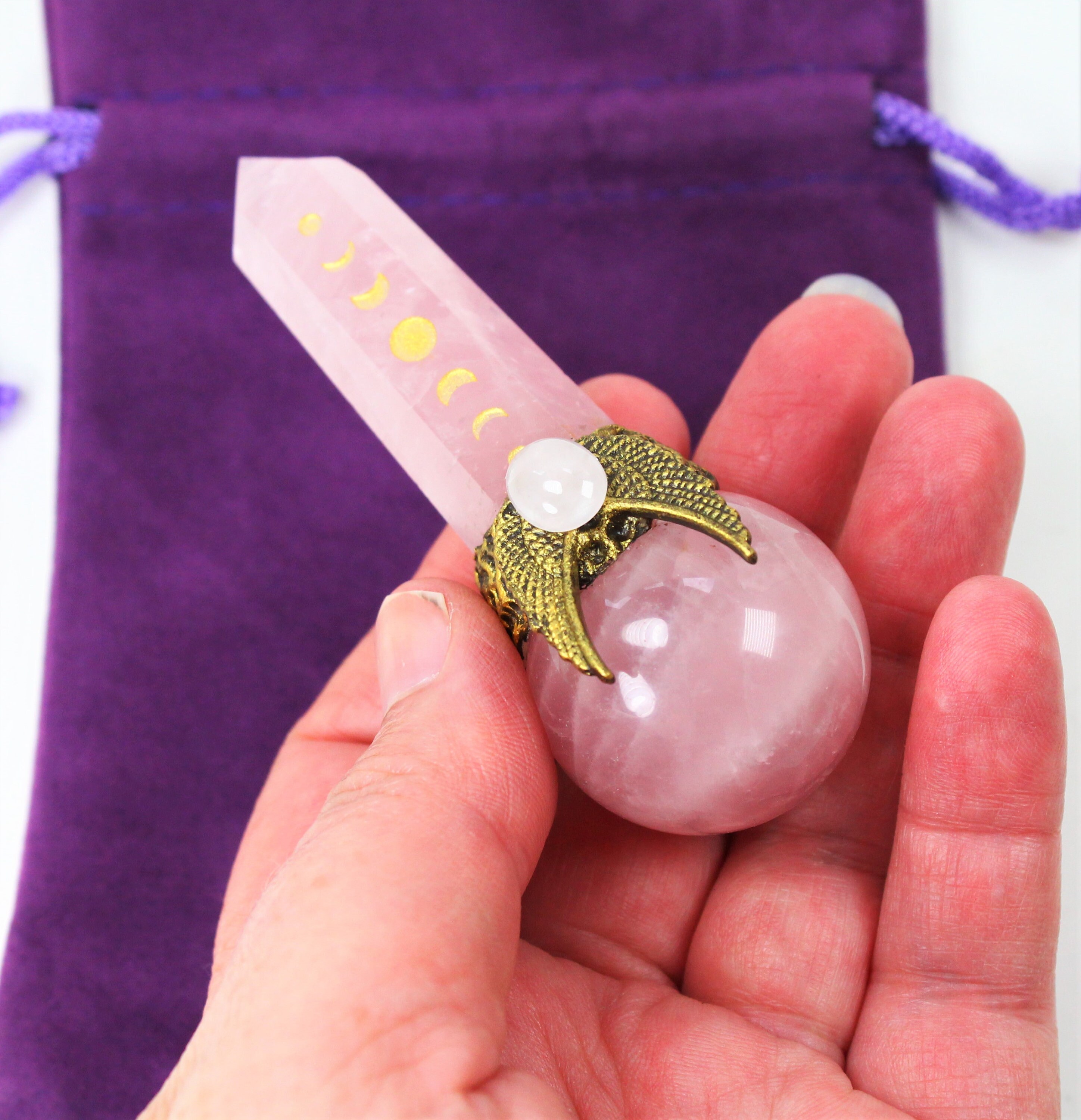Celestial Crystal Wand Angel Celestial Wand Rose Quartz Etsy UK