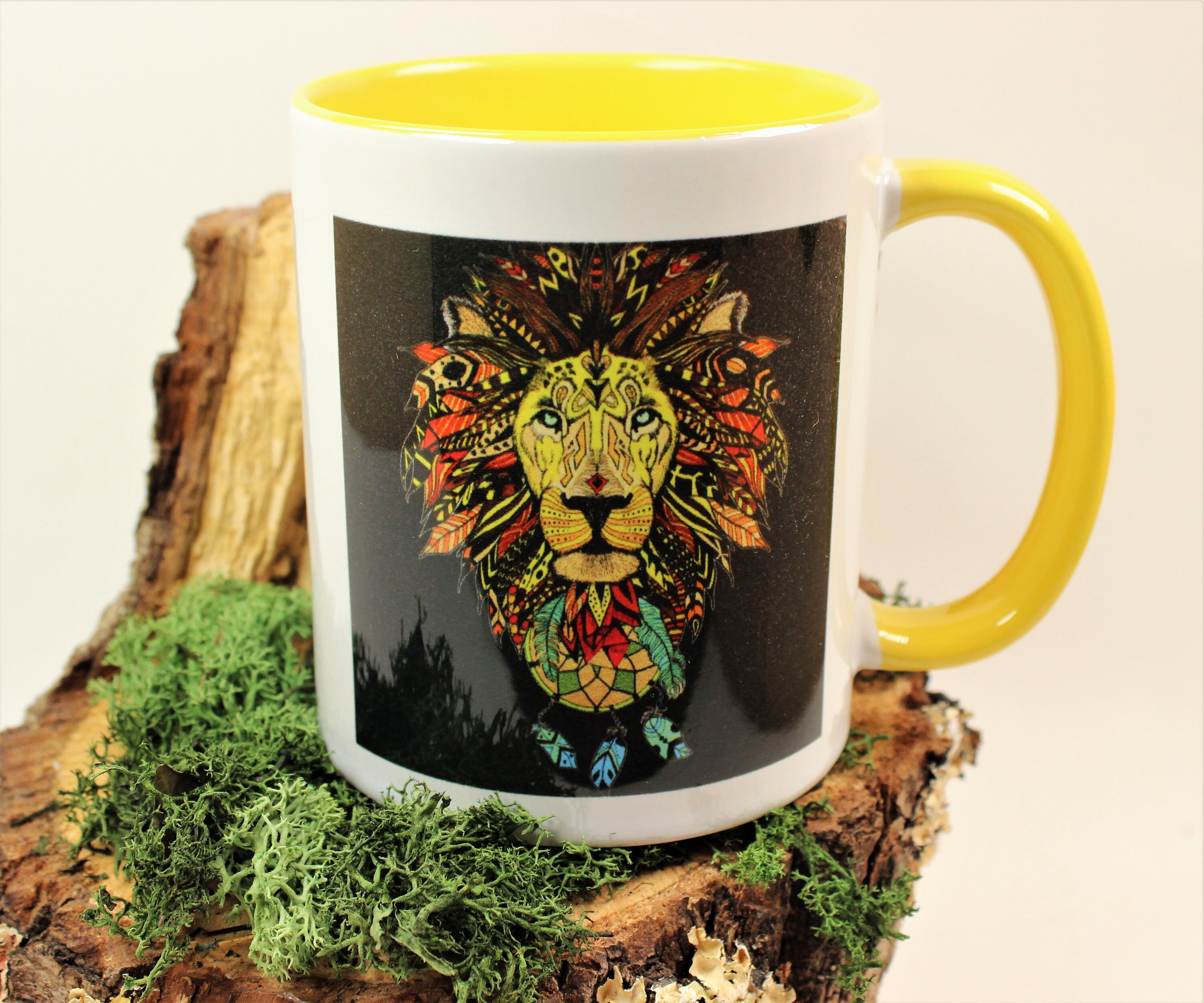 Lion Mug ceramic lion mug Leo star sign Mug Lion Etsy