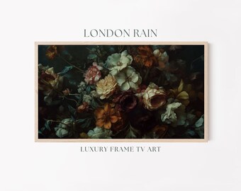 Fall Frame TV Art | Dark Moody Fall Florals | Autumn Flower Bouquet | Vintage Flowers | Thanksgiving Fall Decor Art | Samsung Frame Tv Art