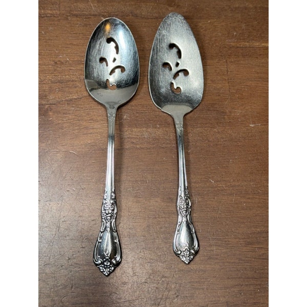 Oneida HH Distinction Deluxe KENNETT SQUARE slotted serving spoon & pie server *Great Gift Idea*