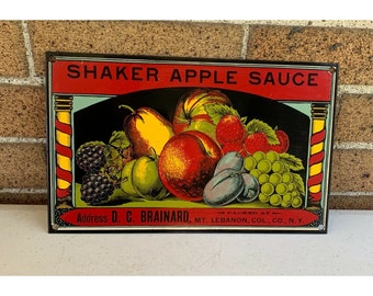 PORCELAIN Enameled Sign ANDE ROONEY Shaker Apple Sauce *Great Gift Idea*