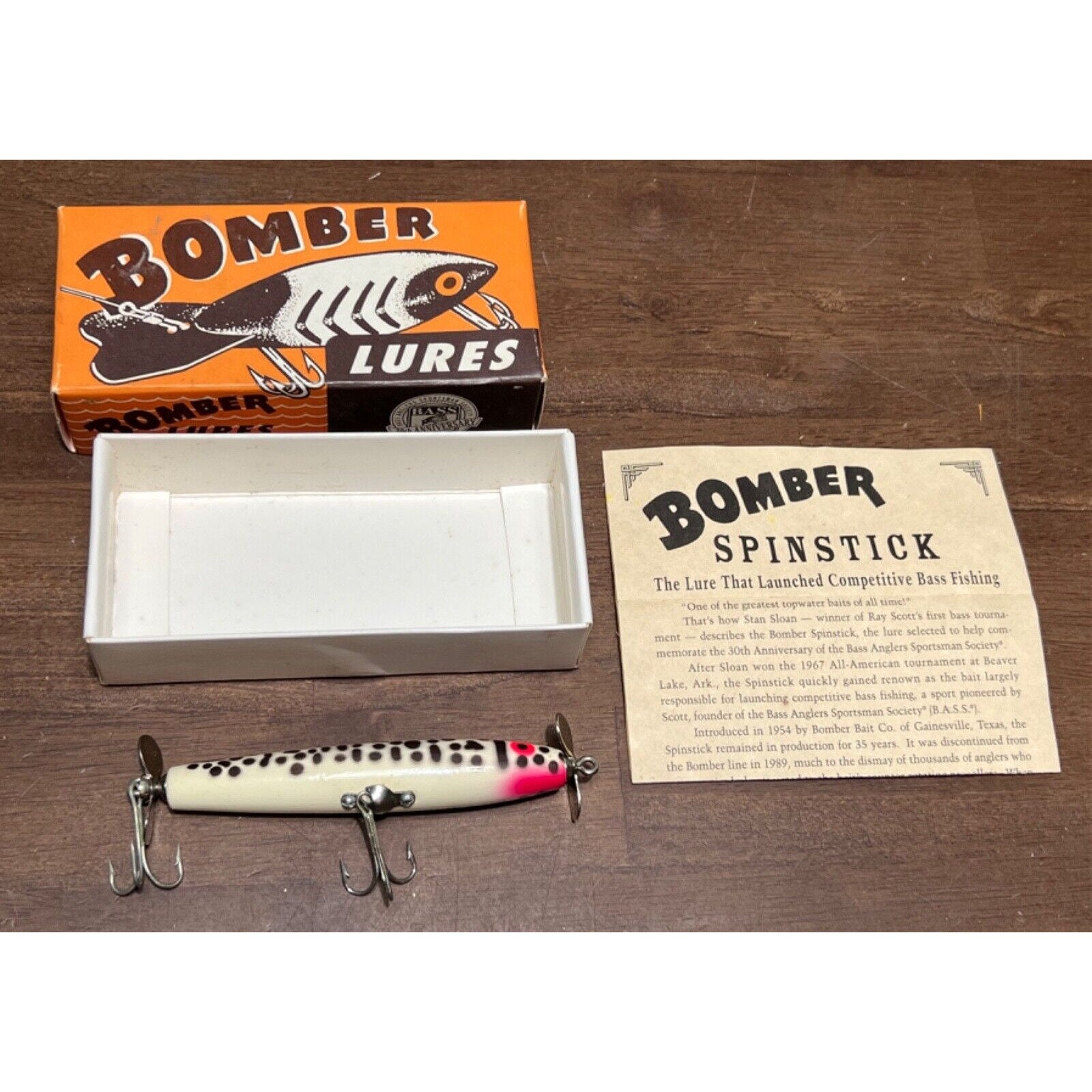 BOMBER LURE 30th Anniversary B.A.S.S. Spinstick Lure Nice Condition 
