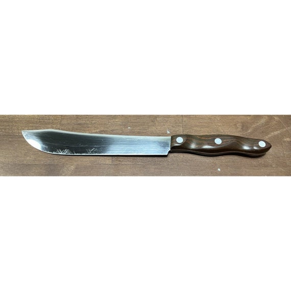 Vintage Brown Cutco 1022 Butcher Knife USA No.22 Brown Marbled Handle 