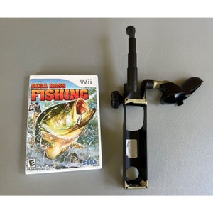 Nintendo Wii Sega Bass Fishing Game with Fishing Rod Controller Holder