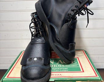9R Vintage 60s Endicott Johnson Vietnam Era Black Combat Lace-up