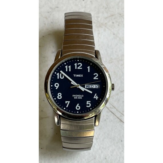 Timex Indiglo WR 30M Silver Tone Quartz Analog Men
