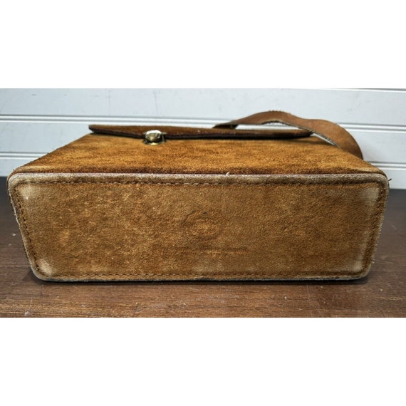 Vintage Large Suede leather Hard Sided BUCKSKIN S… - image 6