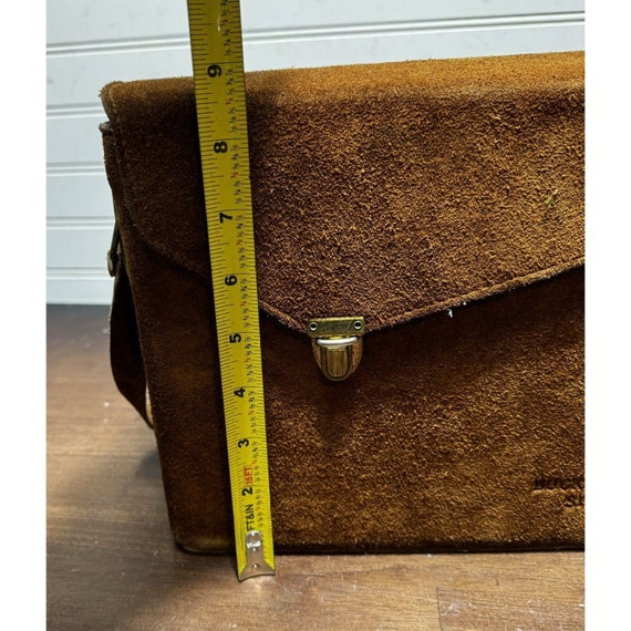 Vintage Large Suede leather Hard Sided BUCKSKIN S… - image 10