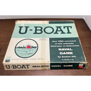 Vintage U-Boat Board Game Avalon Hill - 1961 appears complete