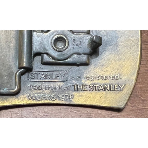 Vintage 1978 Stanley Tools Advertising Brass Belt… - image 4