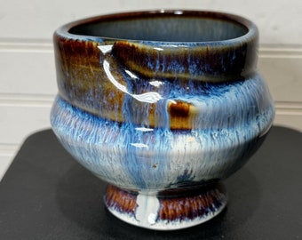 Bill Campbell Pottery drip glaze mug bowl thumb indent