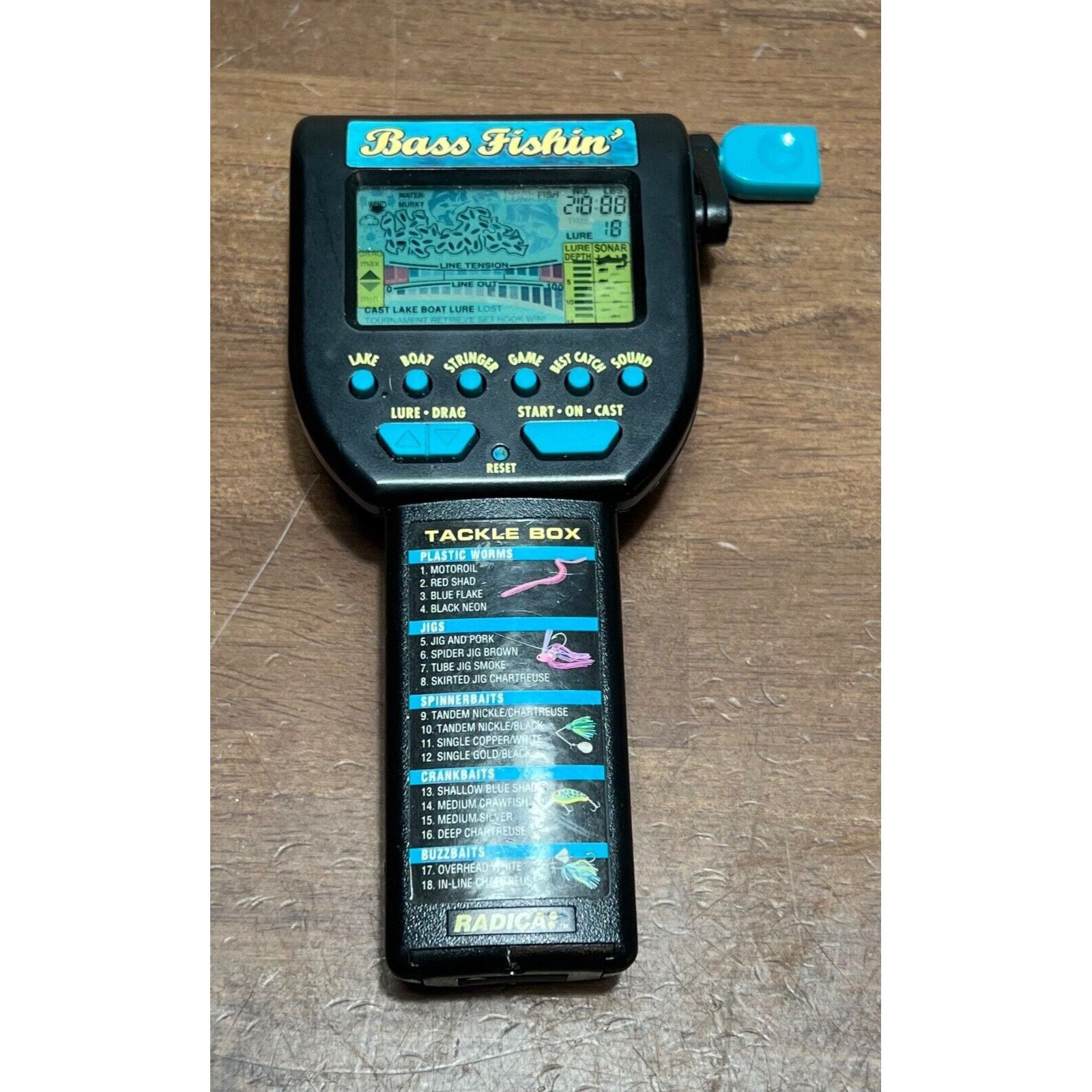 Vintage Radica Bass Fishin' 3732 Handheld Electronic Fishing Game