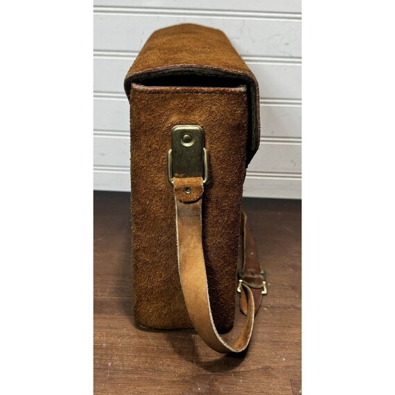 Vintage Large Suede leather Hard Sided BUCKSKIN S… - image 3