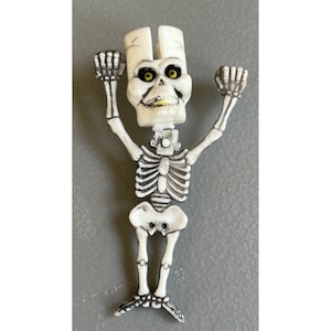 Vtg Plastic Skeleton Head knocker noise maker Halloween Party Favor Toy (Lot #2)