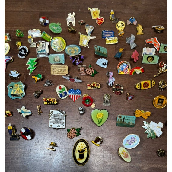 Assorted Vintage Pin flair Lot of 100+ pieces arm… - image 3