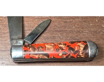 Vintage Hammer Brand USA Pocket Knife 1945-1955 Celluloid Handles