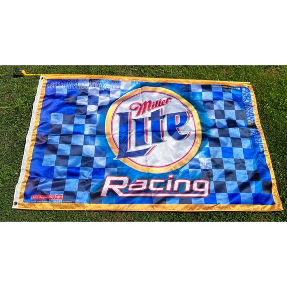 2002 Vintage Miller Lite Racing Flag Banner 58x34 Etsy