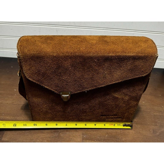 Vintage Large Suede leather Hard Sided BUCKSKIN S… - image 9