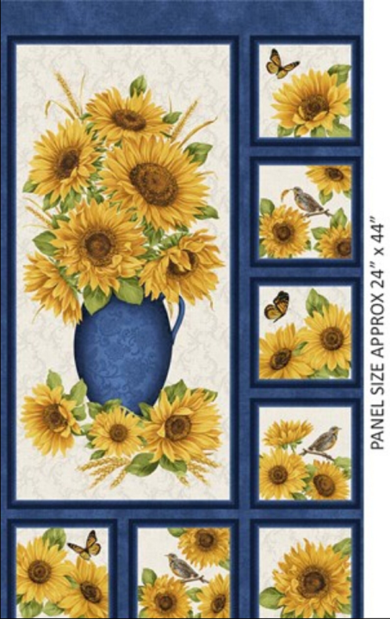 Accent on Sunflowers Sunflower Panel 100 Cotton Quilting Etsy
