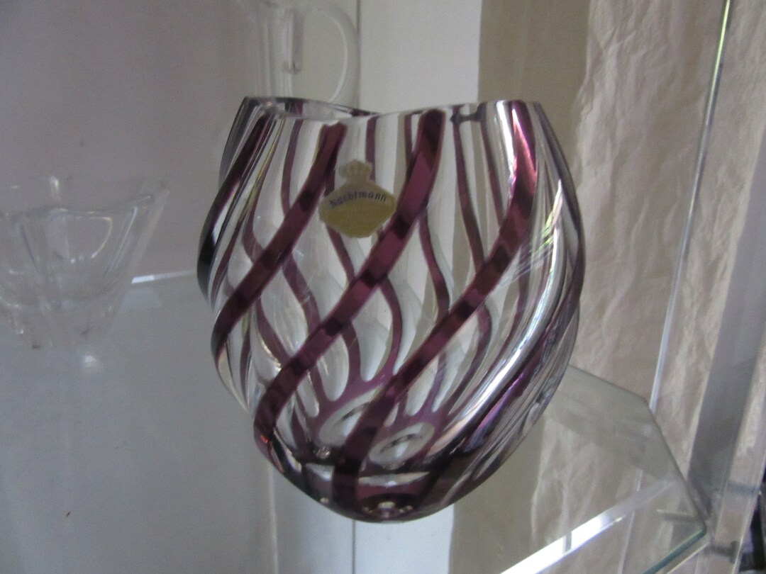 NACHTMANN CUT CRYSTAL Very Heavy Vase Mid Century Modern, Modernist