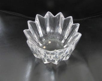 Orrefors Crystal Fleur Crown Bowl by Jan Johansson Sweden 1970s. Original label, signed underneath, Scandinavian design, discontinued +++