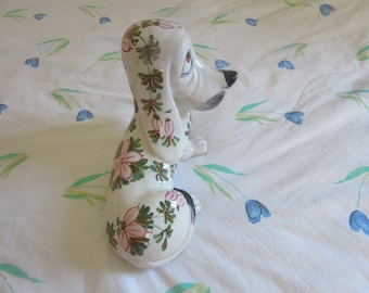 Sale : CERAMIC DOG Italy,  Dachshund Dachshound, Large Money Box, Piggy Bank, Italian pottery, vintage, retro