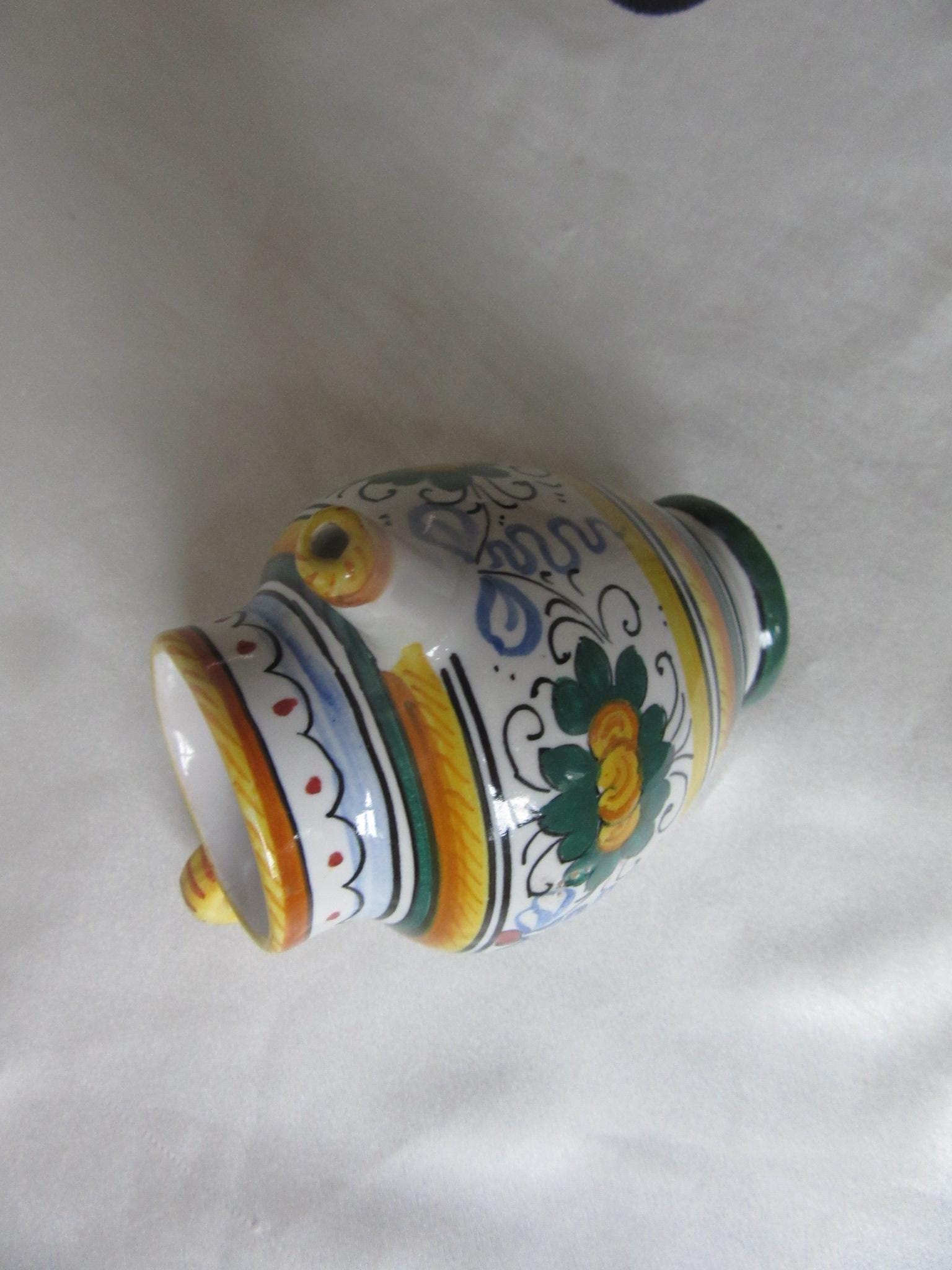 Mini Jug DERUTA ITALY : Very Rare Mini Pitcher / Carafe Hand