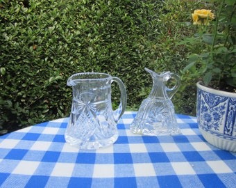 2 small crystal carafes/jugs/pitchers, Germany, Bohemia, vintage, in excellent condition