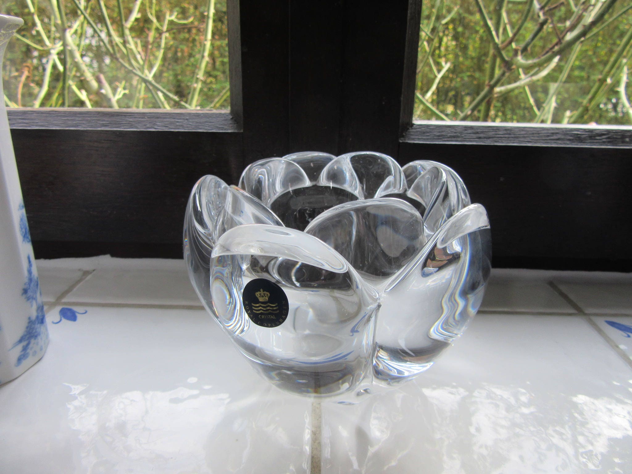 Royal Copenhagen Lotus Crystal Bowl Tea Light Votive Etsy