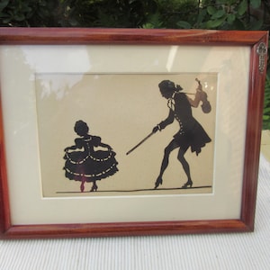 sale : Vintage Silhouette Picture Photo Frame Wood with silvered metal decoration,  rare, collectible, piced to sell quickly ***
