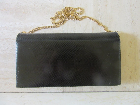 NOUVELTA zwarte hagedisleren schoudertas crossbody klassieke elegante stijl vintage geprijsd om snel te verkopen Etsy Belgie