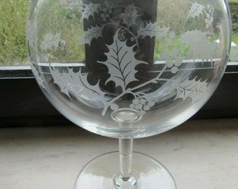 sale : VAL ST LAMBERT (Belgium) Holly - Large Wine Jug, Pitcher, or Decanter, very unusual, rare-ideal present !
