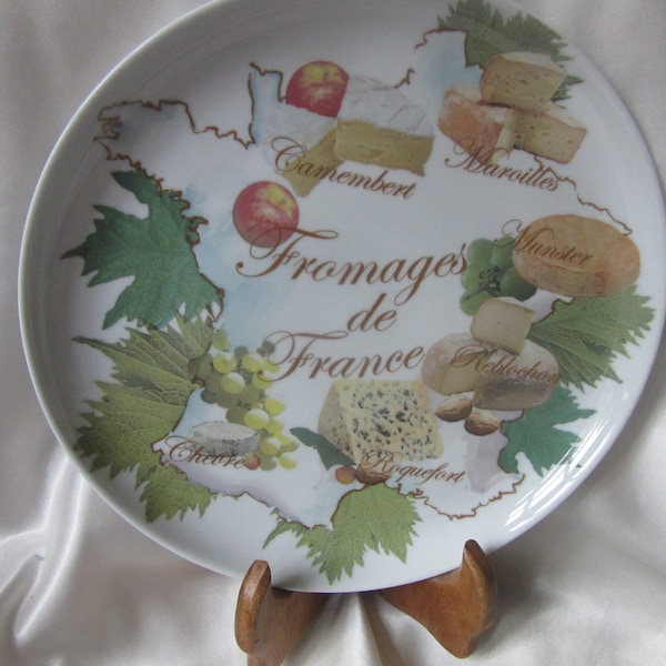 Sale : Large Cheese Platter, Fromages de France,  by Movitex,  diameter 25 cm.  ideal for Cheese & Wine Tasting, +++