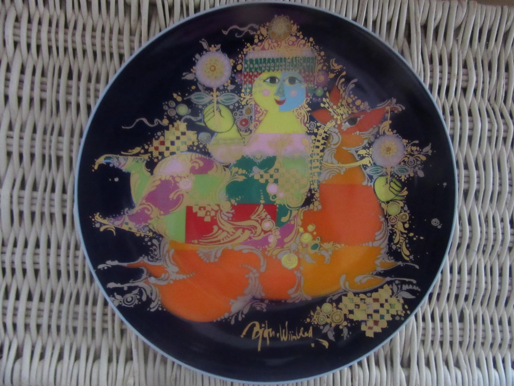 Rosenthal-bjorn Wiinblad-large Wall Plate 33 Cm., 1001 Nights