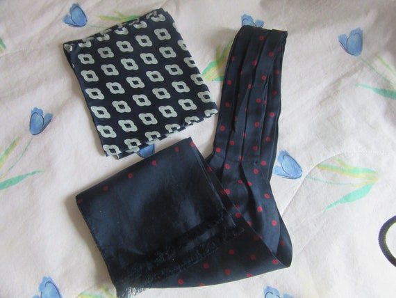 Men's pure silk cravat/tie/Ascot, scarf + Silk Po… - image 1