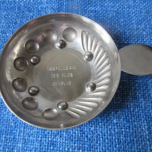 Hostellerie des Clos Chablis - French Silver Plated Tastevin | Deep Wine Tasting Cup | French Sommelier Cup