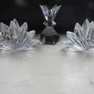 Sale : 3 Nachtmann Lead Crystal Candlesticks/Candle Holders,for thin/small  candles, all signed, 2 with labels,vintage,ideal present !