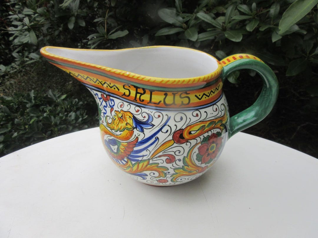 イタリア伝統工芸 デルータ焼 ドラゴン花模様ピッチャー ラファエレスク il_1080xN.6754917737_a8vj.jpg