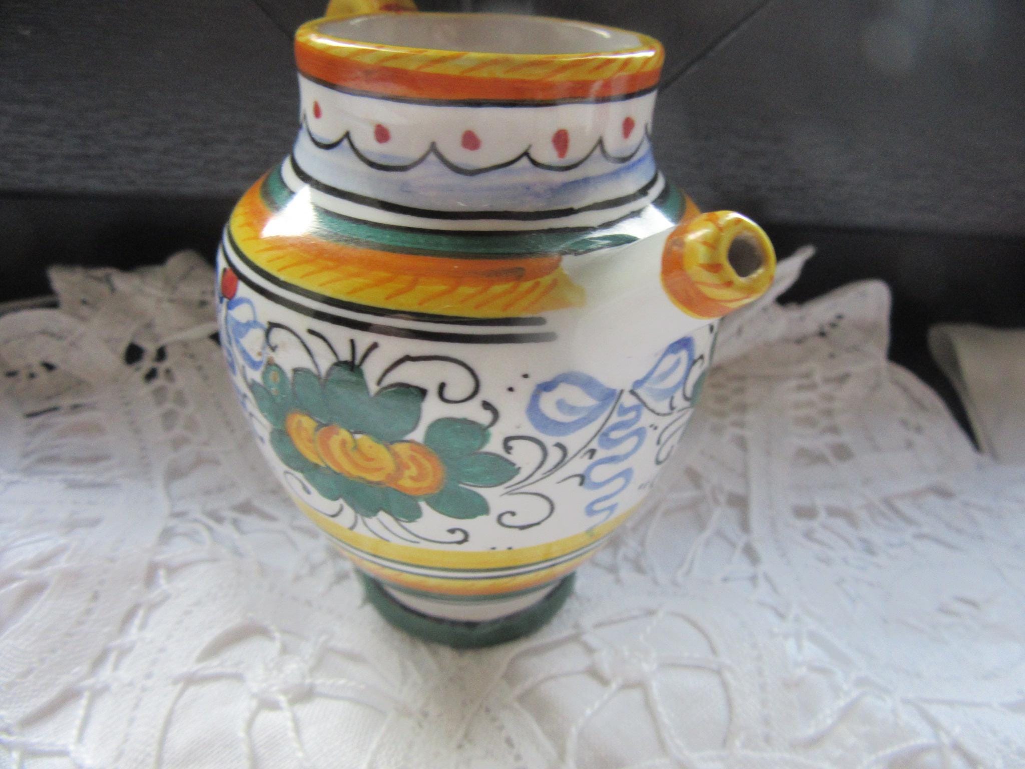 Mini Jug DERUTA ITALY : Very Rare Mini Pitcher / Carafe Hand