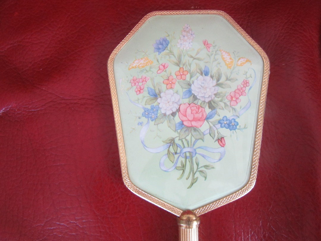 Vintage Vanity Mirror. Gold Trim Floral Dressing Table Etsy