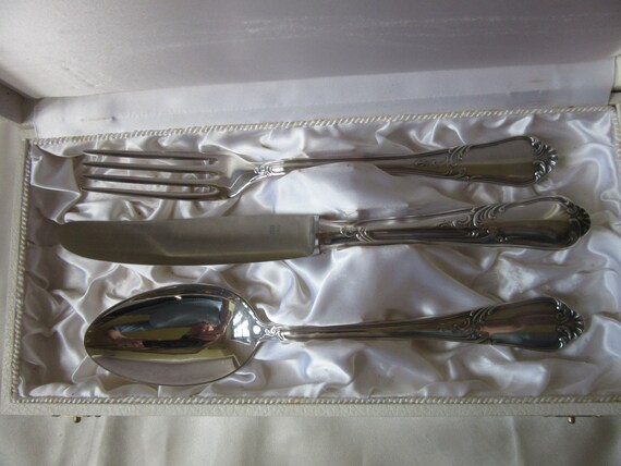 Vintage Auerhahn Silverplated Cutlery Set: Knife, Fork & Spoon in