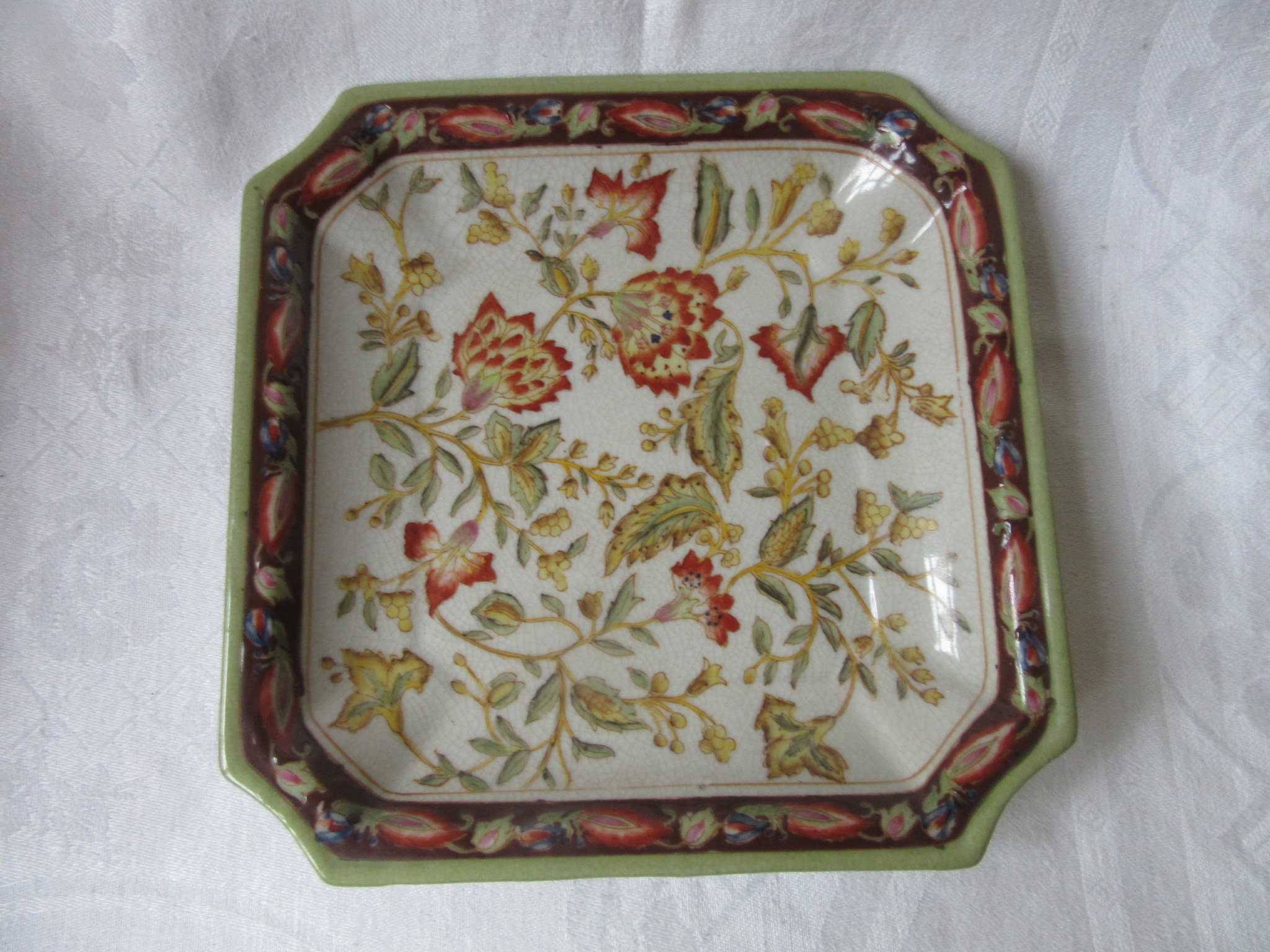WL WONG LEE 1895 Chinese Porcelain & Bronze Dish / Plate or