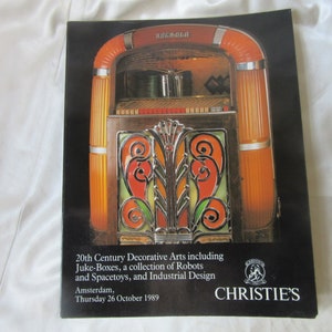 Auktionskatalog Christie's, 26/10/1989, 20th Century Dekorative Kunst, Juke-Boxen, Roboter & Spielzeug, Industriedesign, selten